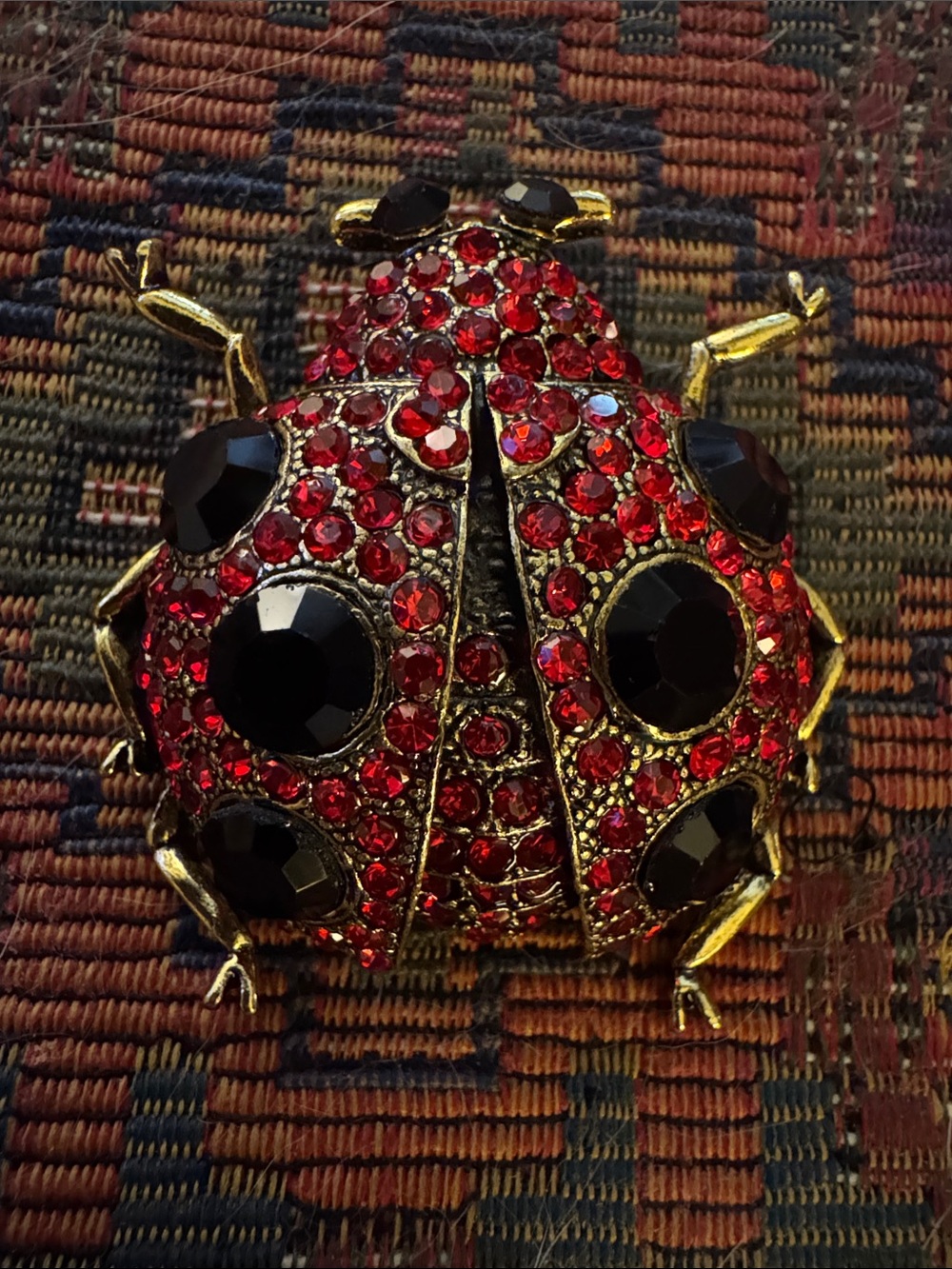 NWOT Red Crystal Ladybug Brooch - Unbranded